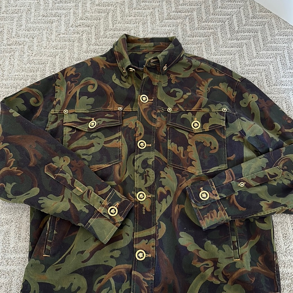 Versace Button Down Camo Jacket - image 1